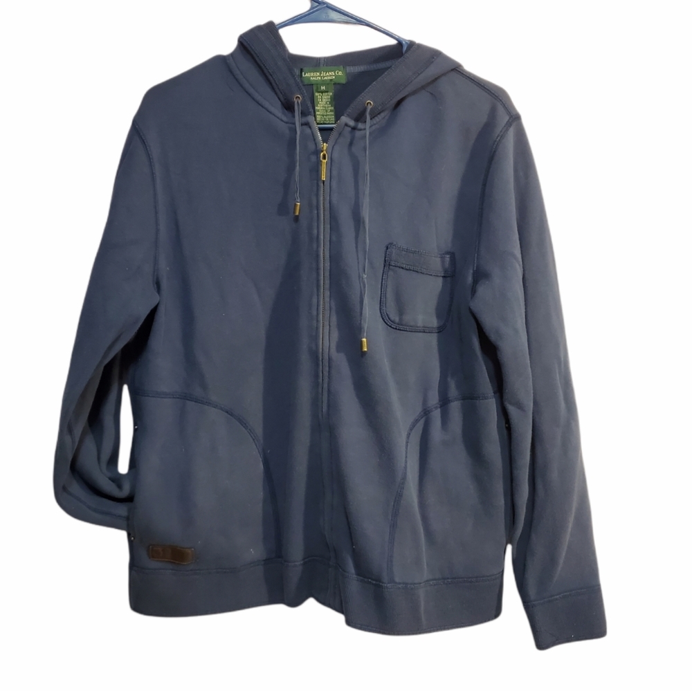 Ralph Lauren navy blue zip up hoodie women's